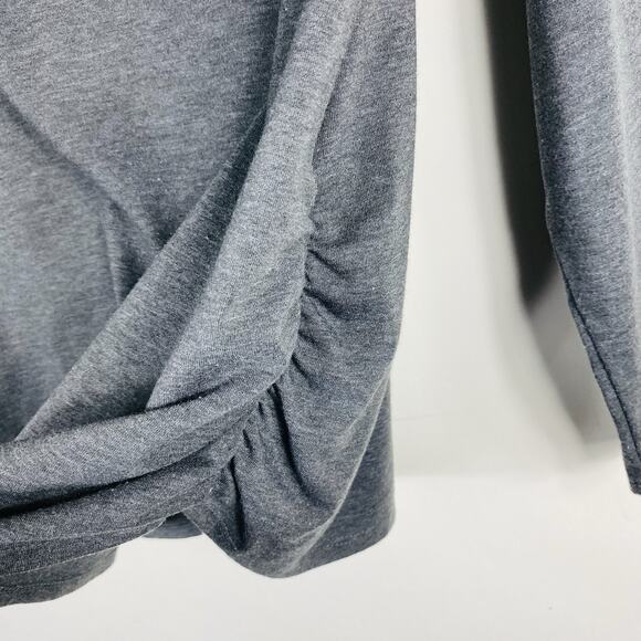 Coldwater Creek Size XL 16 Long Sleeve Side Ruched Turtleneck Top Gray - Picture 3 of 6